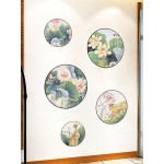 Miico 2PCS Lotus Painting Sticker Home Study Room Decor Sticker Wall Sticker Combination Stickers