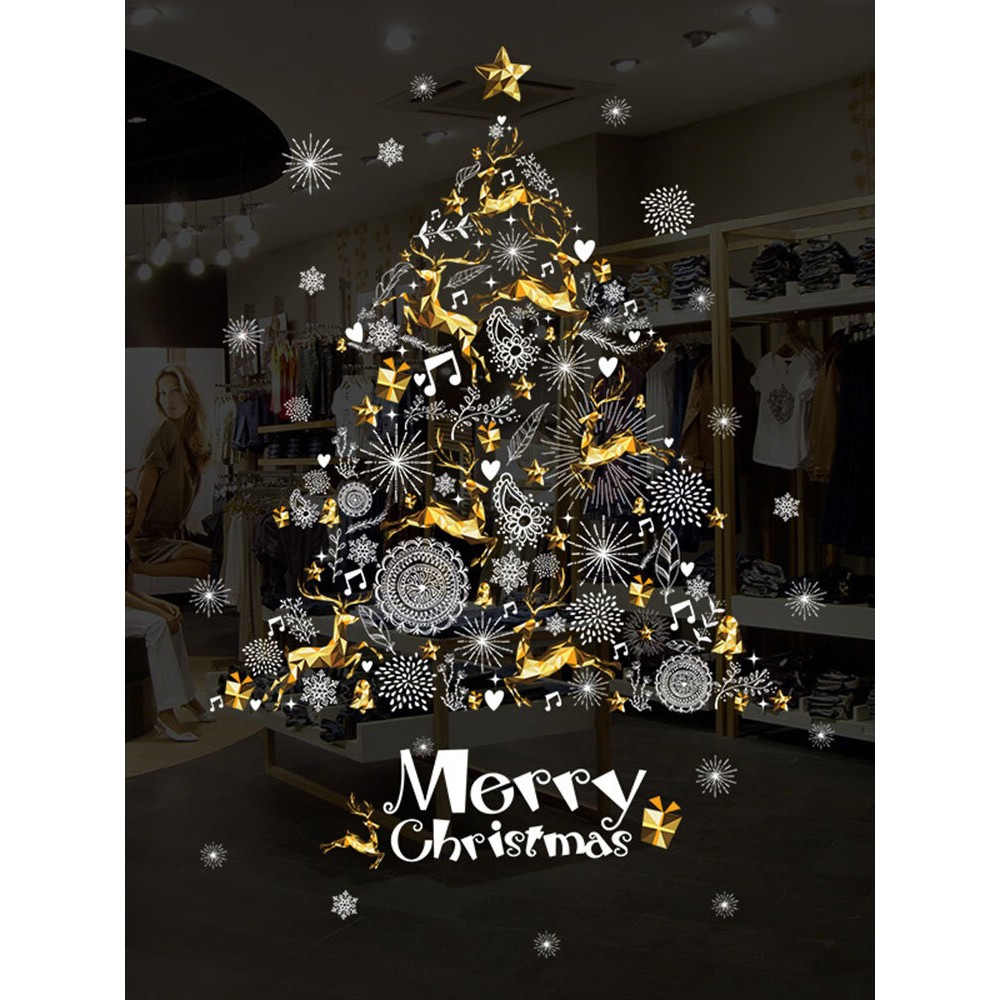 Miico Christmas Tree Sticker Home Decoration Sticker Window/Wall Sticker Shop Decorative Stick