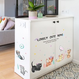 Miico Hand-Painted Cat Wall Sticker Children’s Room Kindergarten Decorative Stickers DIY Sticker