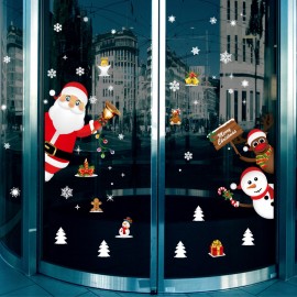 Miico SK9241 Christmas Sticker Cartoon Santa Claus Pattern Wall Stickers Removable For Room Decorati