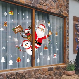 Miico SK9241 Christmas Sticker Cartoon Santa Claus Pattern Wall Stickers Removable For Room Decorati