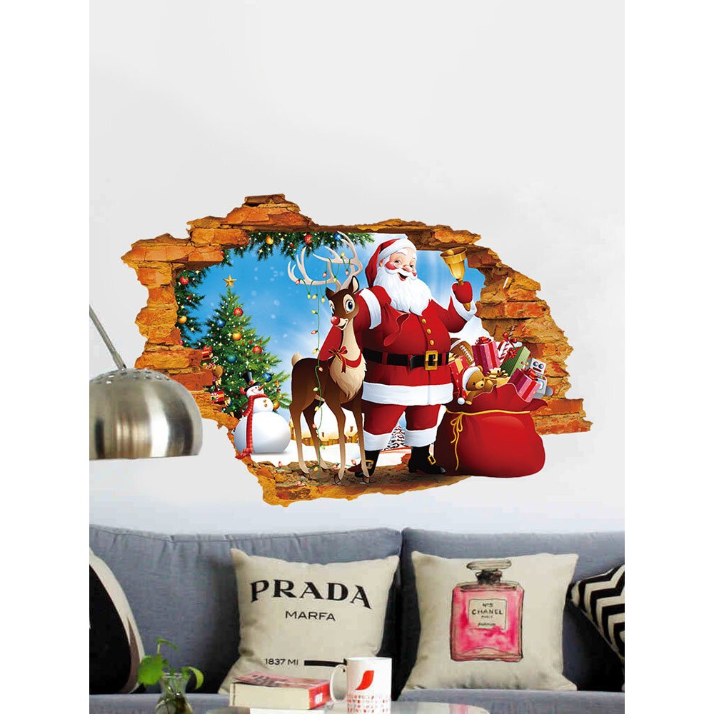 Miico XH7247 Christmas Sticker Home Decoration Sticker Window and Wall Sticker Shop Decorative Stick