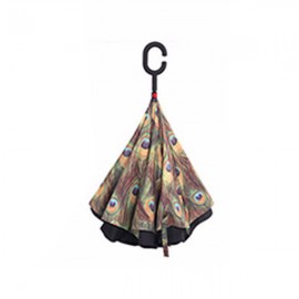 Multi Color Double Layer Inverted Umbrella Upside Down C-shaped Handle Rain Gear