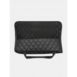 Multifunctional PU Vehicle Car Seat Storage Net Pocket Diamond Pattern Hanging Bag Car Storage Bag