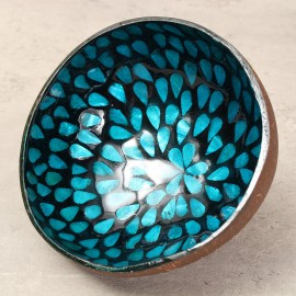 Natural Coconut Shell Kitchen Bowl Dishes Mosaic Handmade Paint Craft Home Decor