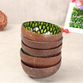 Natural Coconut Shell Kitchen Bowl Dishes Mosaic Handmade Paint Craft Home Decor