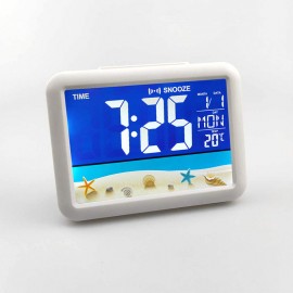 New Lcd Color Screen Clock Big Screen Electronic Clock Children Students Bedside Alarm Clock Factory Straight Hair 7002wj