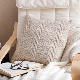 Nordic Style Crochet Knitted Pillow Case Chunky Knit Pillow Case Home Sofa Throw Pillow Case Art Dec