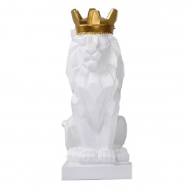 Nordic Style Faceted Crown Lion Statue Decoration Home Living Room Art Decor