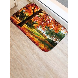 Oil Painting Landscape Pattern Floor Mats Flannel Water Absorption Antiskid Floor Mat Bath Room Door Mat