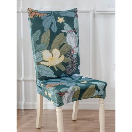 One-piece Waterproof Flowers Prints Elastic Stretch Chair Cover Universal Size Slipcovers Seat Cover For Dining Room Banquet Hotel