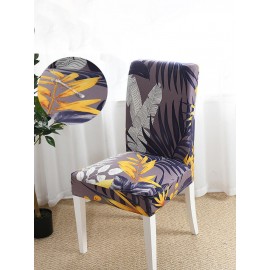 One-piece Waterproof Night Flowers Prints Elastic Stretch Chair Cover Universal Size Slipcovers Seat Cover For Dining Room Banquet Hotel