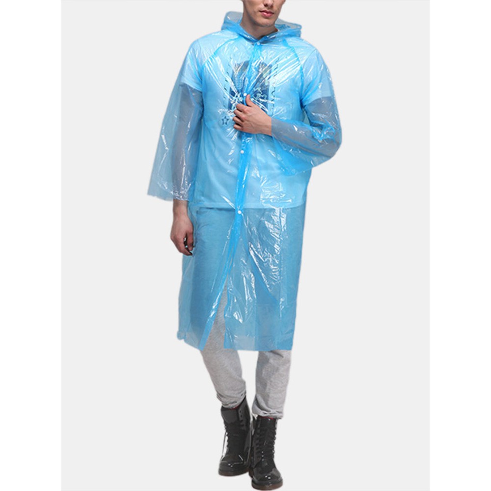 PE Protective Suit PE Disposable Dust-proof  Water-proof Hiking Raincoat