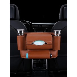 PU Leather Car Seat Back Intermediate Bag Auto Receiving And Hanging Bag Car Trunk Organize Bag