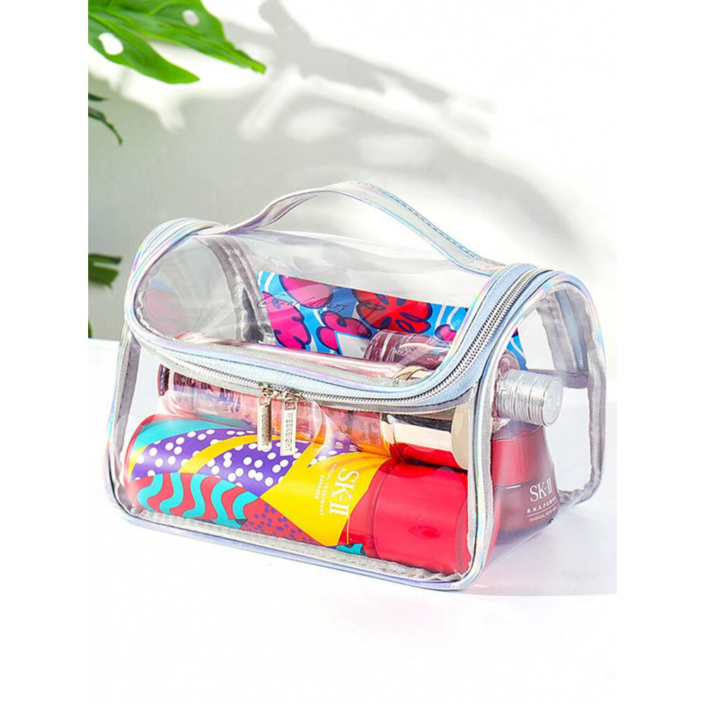 PVC Transparent Waterproof Large Capacity Wash Bag Bath Bag Portable Cosmetic Bag Swimming Storage Bag