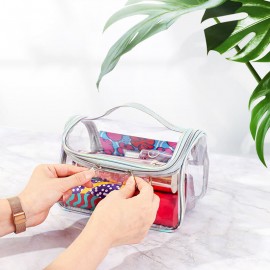 PVC Transparent Waterproof Large Capacity Wash Bag Bath Bag Portable Cosmetic Bag Swimming Storage Bag