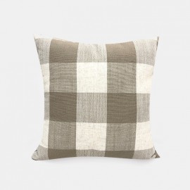 Pillow Linen Plain Striped Square Lattice Modern Minimalist Pillow Living Room Cushion Cover