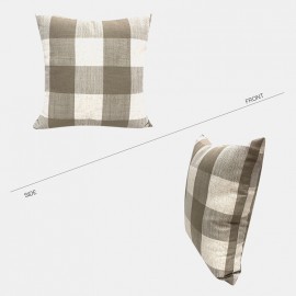 Pillow Linen Plain Striped Square Lattice Modern Minimalist Pillow Living Room Cushion Cover