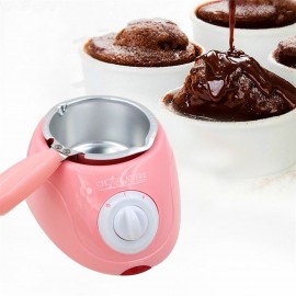 Pink Chocolate Melting Pot Electric Fondue Melter Machine Set DIY Kitchen Tool