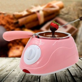 Pink Chocolate Melting Pot Electric Fondue Melter Machine Set DIY Kitchen Tool