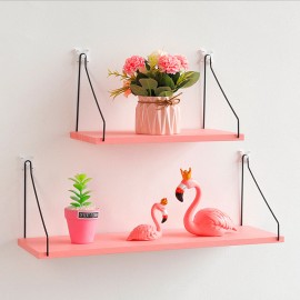 Pink Household Wooden Hanging Holder Wall Mount Rack