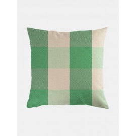 Plaid Pattern Linen Cushion Cover Home Sofa Art Decor Throw Pillowcase