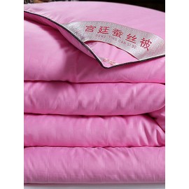 Plain Color Silk Quilt Pure Cotton Thickened Quilt Warm Winter Autumn Comforter Luxury Quilt Comfy Bedding