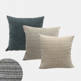 Plain Simple Thick Chenille Texture Stripe Sofa Living Room Bedroom Square Pillow Back Cushion Cover