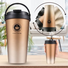 Portable Double Wall Vacuum Insulation Cup Stainless Steel Sports Bottle