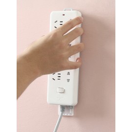 Powerful Traceless Punch-free Wall-Mounted Sticker Plug Fixer Home Self-Adhesive Socket Cable Wire Organizer Seamless Strip Holder