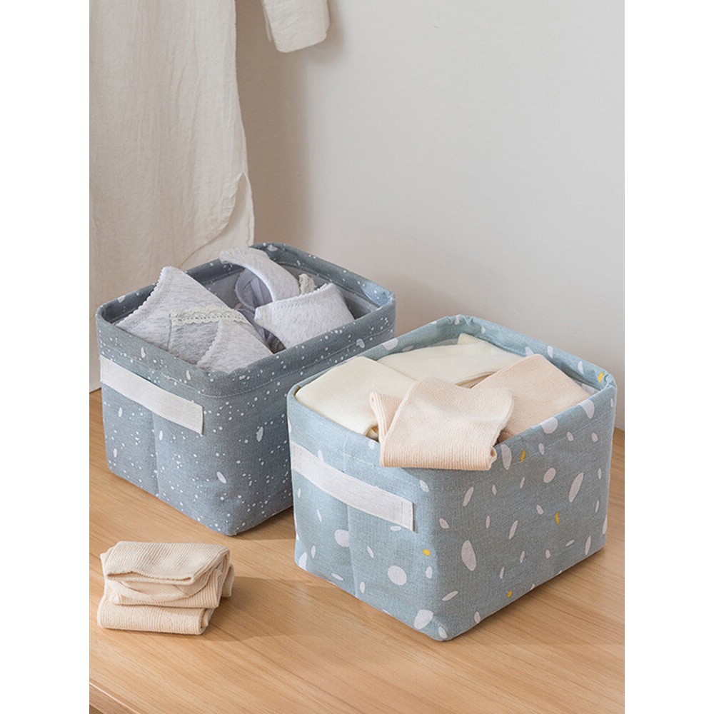 Printed Storage Box Cotton Linen Storage Basket Desktop Sundries Toy Storage Box Bathroom Cosmetic Storage Box