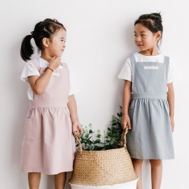 Pure Washed Cotton Parent-child Apron Cotton And Linen Painting Dinner Kindergarten Children Anti-fouling Cute Apron Smock