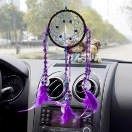 Purple Feather Dream Catcher Handmade Window Wall Hanging Car Decor Oranments Craft