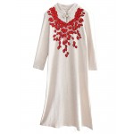 Red Leaves Lace Embroidery Neckline Collar Lace Patches Applique Motif Venise