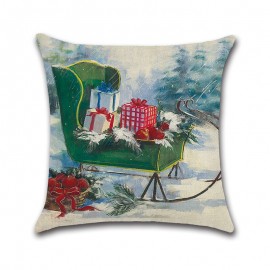 Retro Christmas Snowman Pattern Linen Cushion Cover Home Sofa Office Car Seat Throw Pillowcases