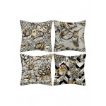 Rose Gold Geometric Flowers And Birds Cotton And Linen Pattern Car Pillow Linen Sofa Pillow Cover