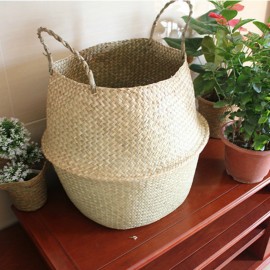 Seagrass Belly Basket Storage Laundry Home Panier Boule Natural Sea Grass