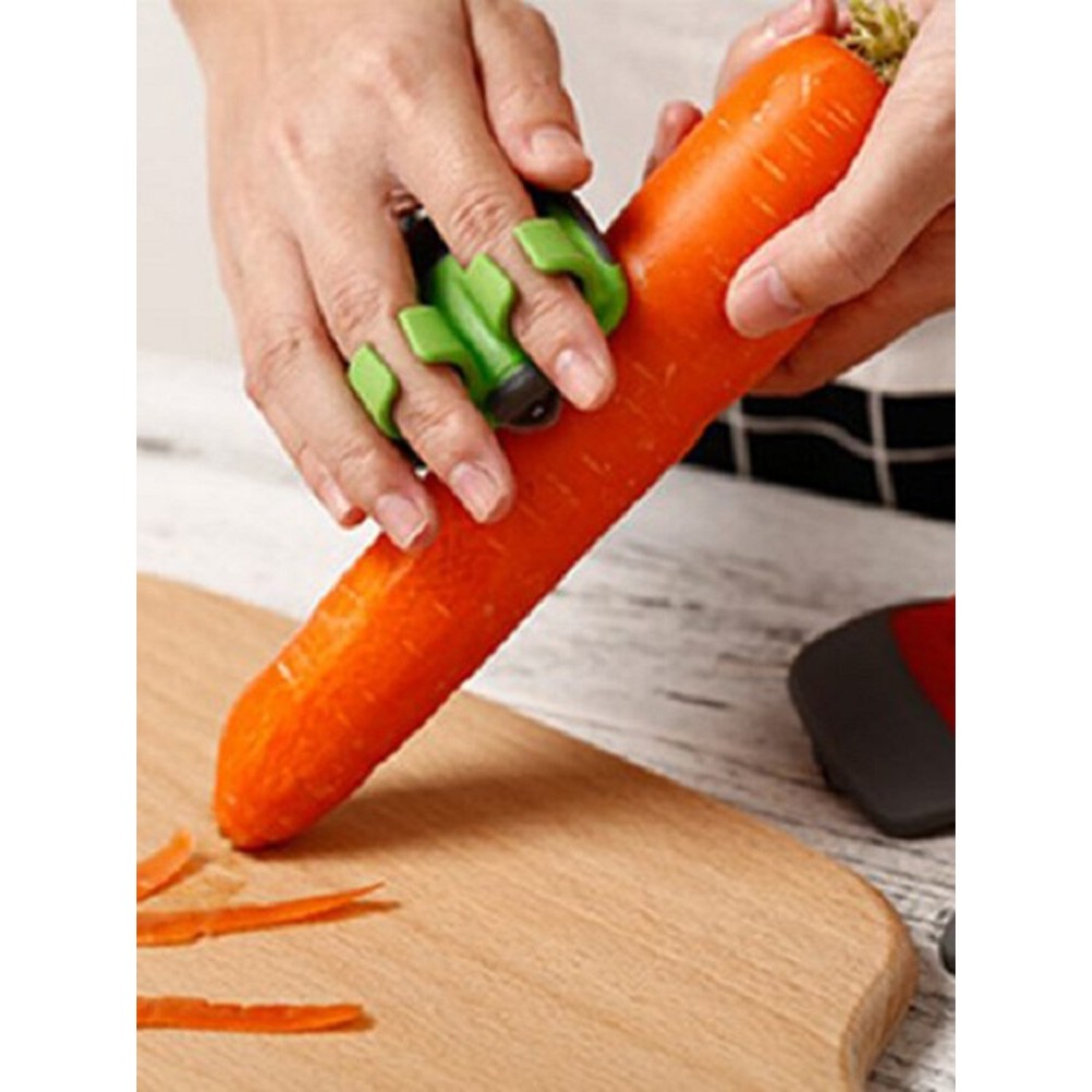 Sharp Blade Finger Peeler Two Finger Planer Fruit Peeler Anti-Cut Hand Melon Planer Kitchen Creative Stainless Steel Paring Knife