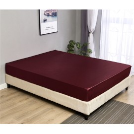 Simulated Silk Fitted Sheet Satin Bed Cover Comfortable And Soft