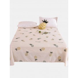 Small Fresh Pure Cotton Print Sheets Bedding Bedroom Pineapple Single Double Sheets