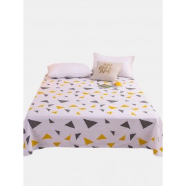 Small Fresh Pure Cotton Print Sheets Bedding Bedroom Triangle Color Block Single Double Sheets