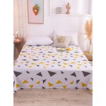 Small Fresh Pure Cotton Print Sheets Bedding Bedroom Triangle Color Block Single Double Sheets