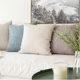 Sofa Pillowcase Living Room Solid Color Cotton And Linen Cushion Pillow Waist Pillow