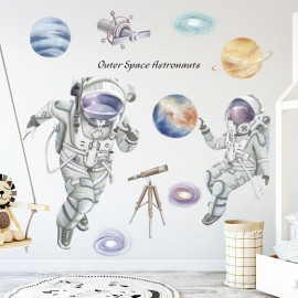 Space Theme Astronaut Wall Sticker Dormitory Living Room Wall Decor Self-Adhesive Bedroom 3D Decoration