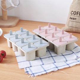 Summer Popsicle Mold Cute Straw Ice Tray Straw Material 8 Grids