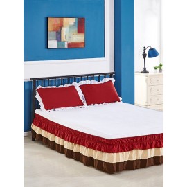 Three-layer Bed Skirt Princess Colorful Bed Skirt Wrap Around Bed Skirt Comfort Wrinkle Resistant Wrap For Bedroom