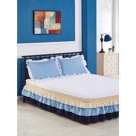 Three-layer Bed Skirt Princess Colorful Bed Skirt Wrap Around Bed Skirt Comfort Wrinkle Resistant Wrap For Bedroom