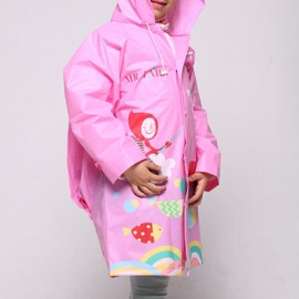 Toddler Girls and Boys Cartoon Colorful Hooded Thicken EVA Raincoat For 3-15Y