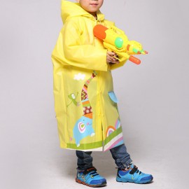 Toddler Girls and Boys Cartoon Colorful Hooded Thicken EVA Raincoat For 3-15Y