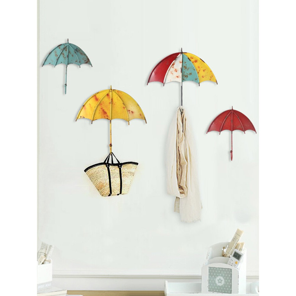 Umbrella Shaped Creative Wall Strong Hook Key Hair Pin Holder Colorful Organizer Bathroom